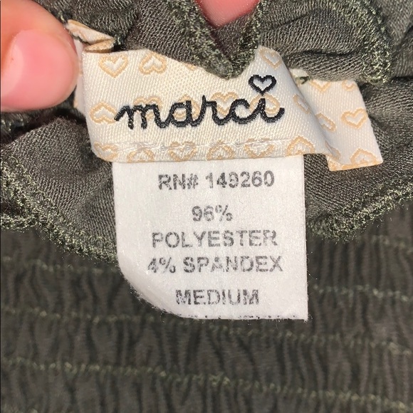 Olive green tube top. - Picture 2 of 3